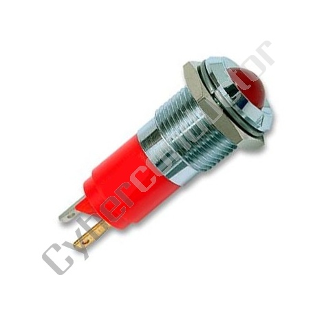 Sinalizador Led 14mm 24V Metalico cor vermelho (1105443)